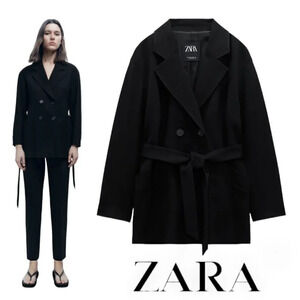 ZARA | Black | BELTED BLAZER